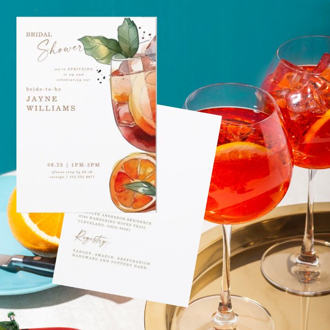Invitation Spritzing it up Apéritif Blanc Aperol Enterrement  (Créateur téléchargé)