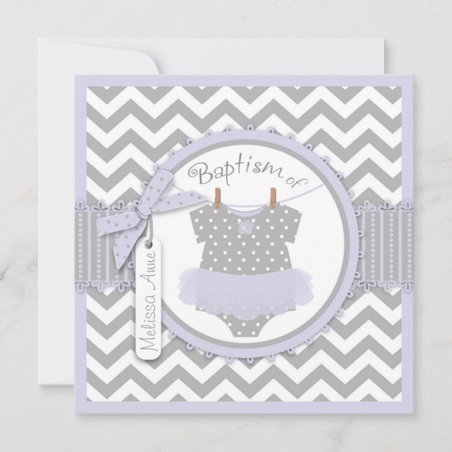 Invitation SQ-LVGY2 de baptême d'impression et de (Devant)