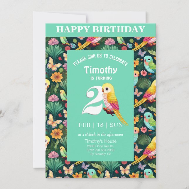 Invitation Squawk-taculaire : 2ème anniversaire : une invitat (Devant)