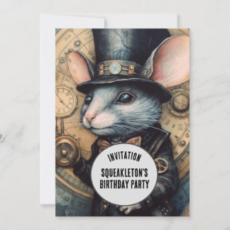 Invitation Squeakleton Animal Steampunk nom personnalisé