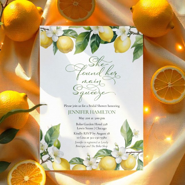 Invitation Squeeze | Fête des mariées méditerranéenne au citr (Créateur téléchargé)