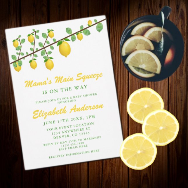 Invitation Squeeze Lemon principal Baby shower neutre pour le (Créateur téléchargé)