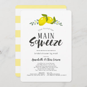 Invitation Squeeze principal Fête des mariées simple citron p