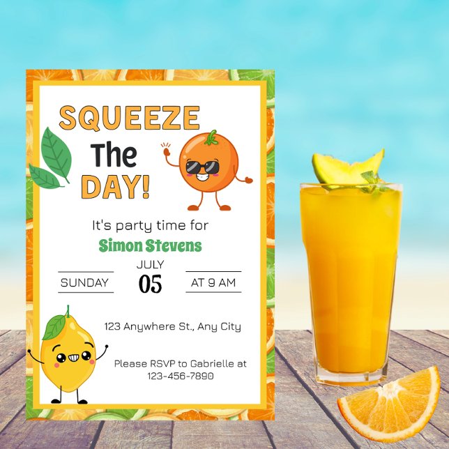 Invitation Squeeze the Day ! - Fun Citrus Theme Party (Créateur téléchargé)