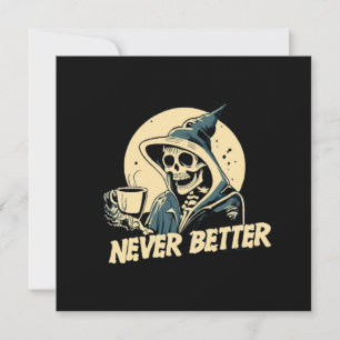 Invitation Squelette de café Halloween