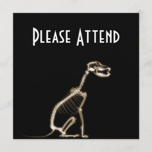 INVITATION SQUELETTE DE CHIEN À POIVRE X-RAY - SEPIA