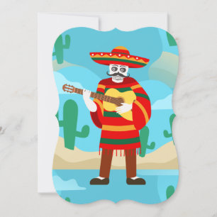 Invitation squelette de cinco de mayo
