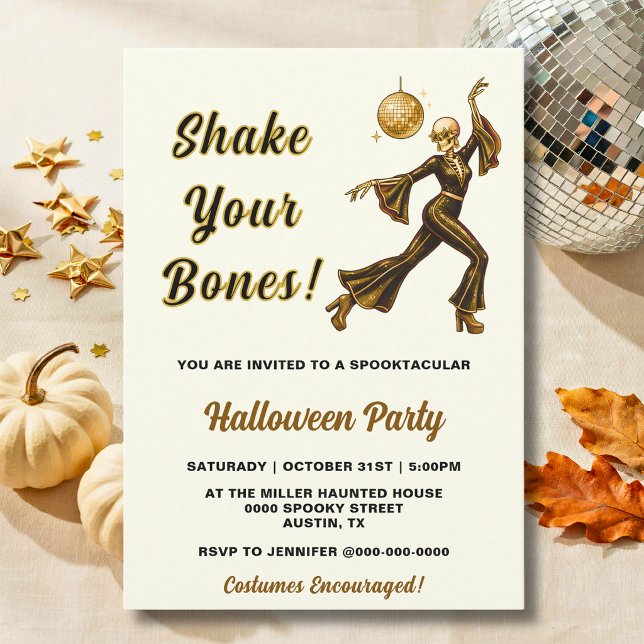 Invitation Squelette de danse effrayant Halloween (Créateur téléchargé)