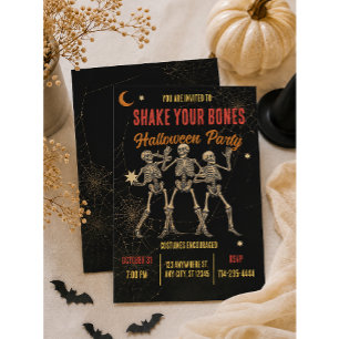 Invitation Squelette de danse vintage Halloween