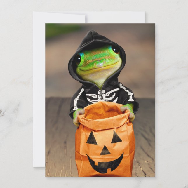 Invitation Squelette de gecko (Devant)