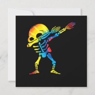 Invitation Squelette de Halloween Dabbing Dab Hip Hop Skulla
