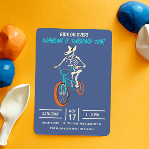 Invitation Squelette de loup-garou sur un vélo BMX pour l'ann