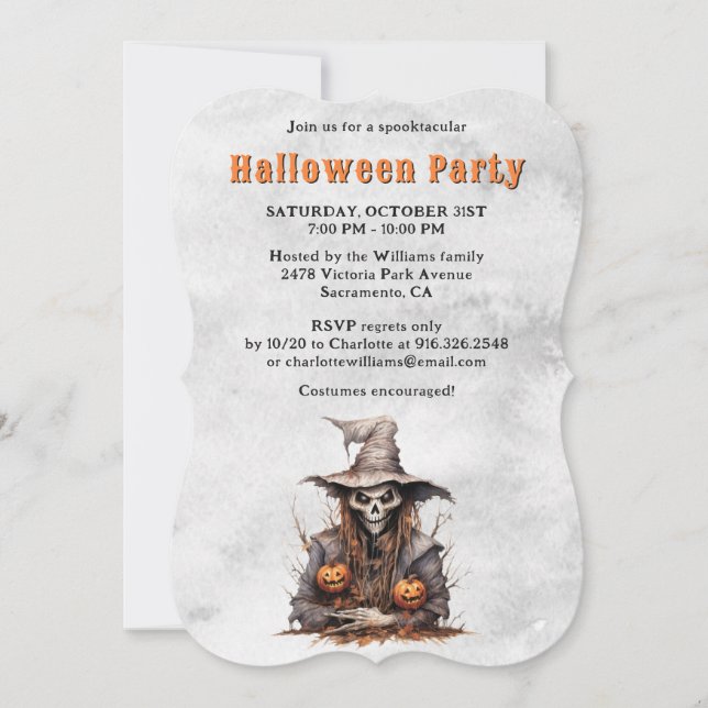 Invitation Squelette déplaisant Jack O’Lanterns (Devant)