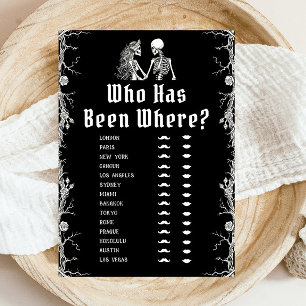 Invitation Squelette D'Halloween Gothique Qui A Été Où Jeu