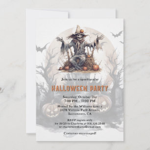 Invitation Squelette éffrayant Jack-O-Lanterns Halloween Part