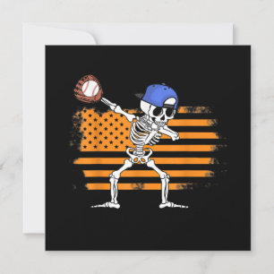 Invitation Squelette en train de faire le dab, baseball, drôl