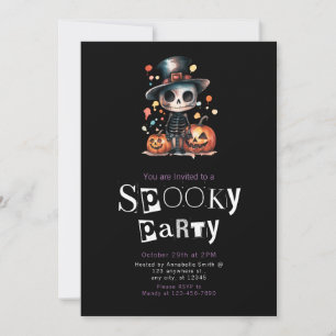 Invitation Squelette Ghoul mignon en haut Halloween Chapeau