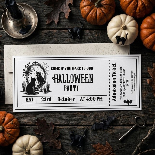 Invitation squelette gothique pour soirée Hallowee (Créateur téléchargé)