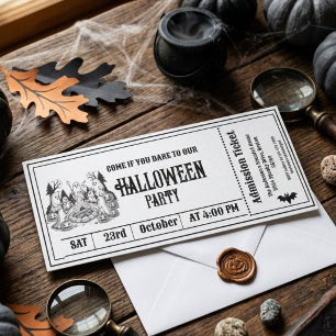 Invitation squelette gothique pour soirée Hallowee
