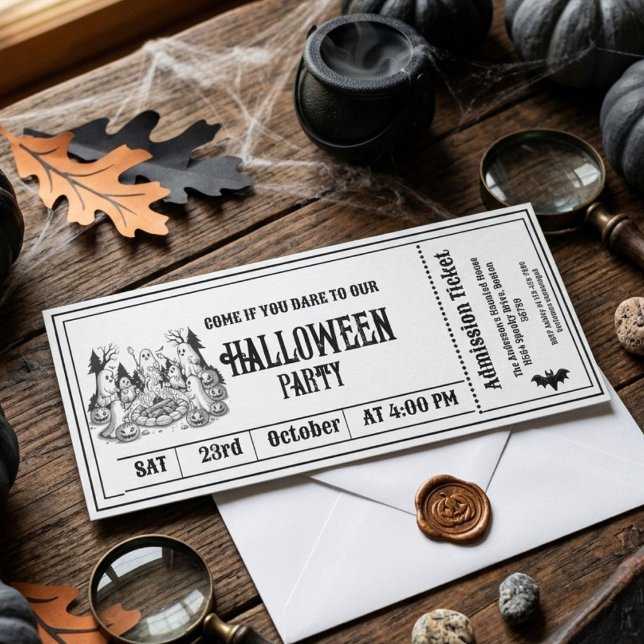Invitation squelette gothique pour soirée Hallowee (Créateur téléchargé)