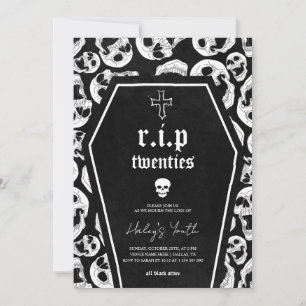 Invitation Squelette RIP Années 20 Drôle 30e Anniversaire