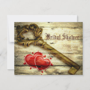 Invitation squelette rustique clé victorien steampunk mariage