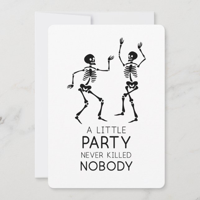 Invitation Squelettes dansants de l'Halloween contemporain (Devant)