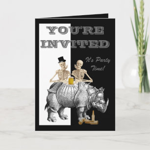 Invitation Squelettes de Steampunk gothique amusants