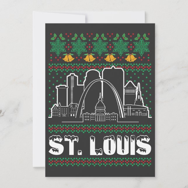 Invitation St. Louis Missouri Laid Christmas (Devant)