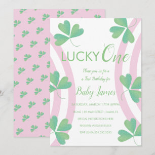 Invitation St. Patrick chanceux 1er anniversaire a