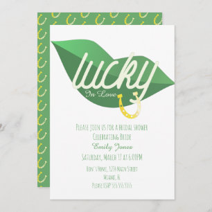 Invitation St Patrick Day Lucky Fête des mariées Lip Green