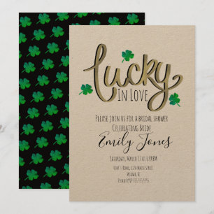 Invitation St Patrick Day Lucky In Love Gold Fête des mariées