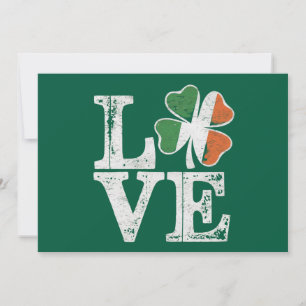 Invitation St Patrick Love Chance Irlande Trèfle Vert