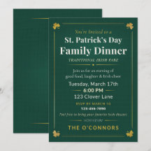 St. Patrick’s Day Family Dinner Traditional Irish 