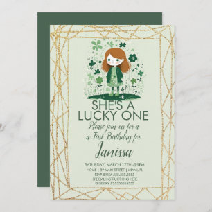 Invitation St. Patricks Anniversaire Shamrock cadre de Partie