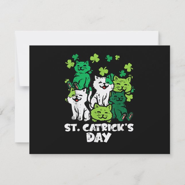 Invitation St Patricks Catricks Day Cats Saint Pattys (Devant)