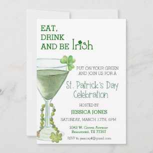 Invitation St. Patrick's Day Celebration Party Cocktail adult