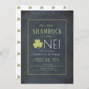 Invitation St. Patrick's Day Chalkboard Vert 1er anniversaire