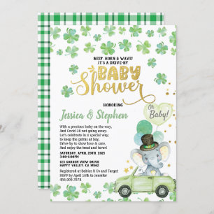 Invitation St Patrick's Day Drive By Baby shower Parade