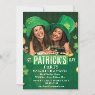 Invitation St. Patrick's Day Green Vine Shamrock Irish Party