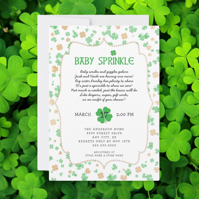 Invitation St Patrick's Day Irlandais Baby Sprinkle Douche (Créateur téléchargé)