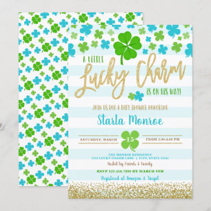 Invitation St Patrick's Day Lucky Charm Baby shower