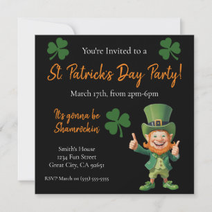 Invitation St Patrick's Day Party-Leprechaun