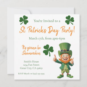 Invitation St Patrick's Day Party-Leprechaun