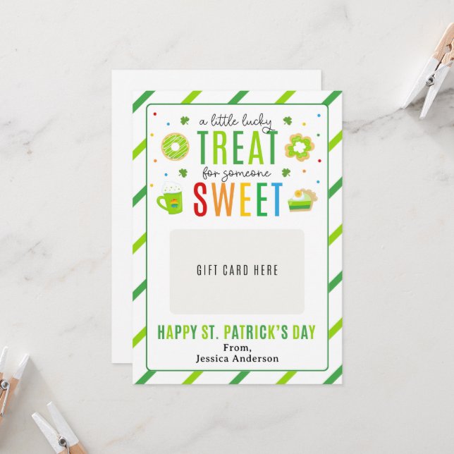 Invitation St. Patrick's Day Teacher Appreciation Gift Card (Devant/Arrière en situation)