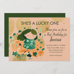 Invitation St. Patricks Fête Shamrock d'anniversaire chanceus