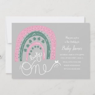 Invitation St. Patricks Lucky Birthday Main Drabow Rainbow