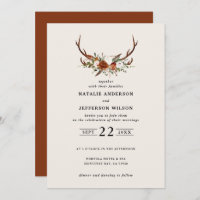 Stag rouille terre cuite florale rustique élégant