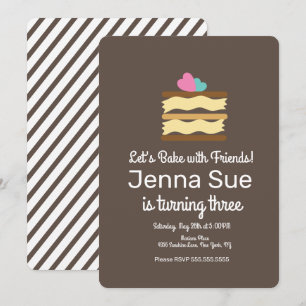 Invitation Stand de gâteau minimaliste pour la fête d'anniver