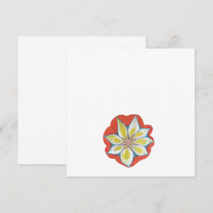 Invitation standard Mandala de fleurs jaune orange